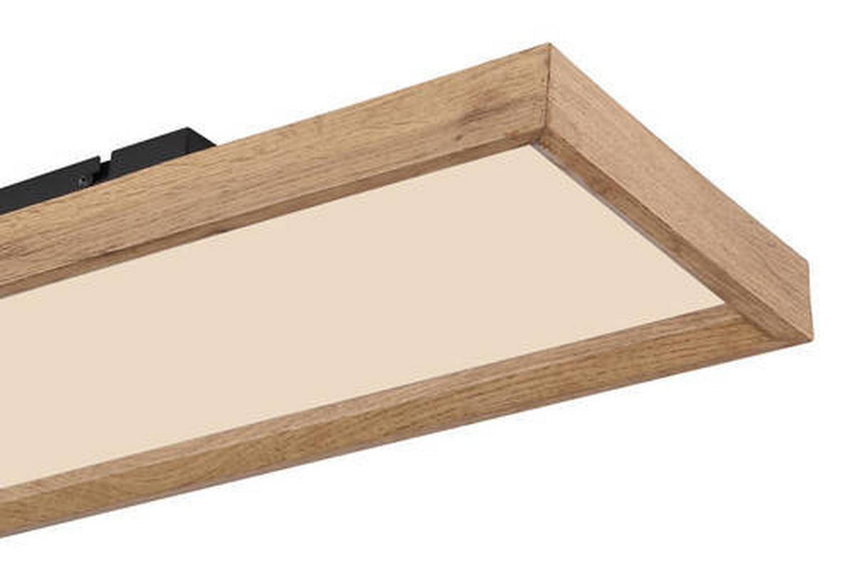 LED-TAKLAMPA 24 W 80/20/8,5 cm  - vit/opal, Natur, metall/trämaterial (80/20/8,5cm) - Globo