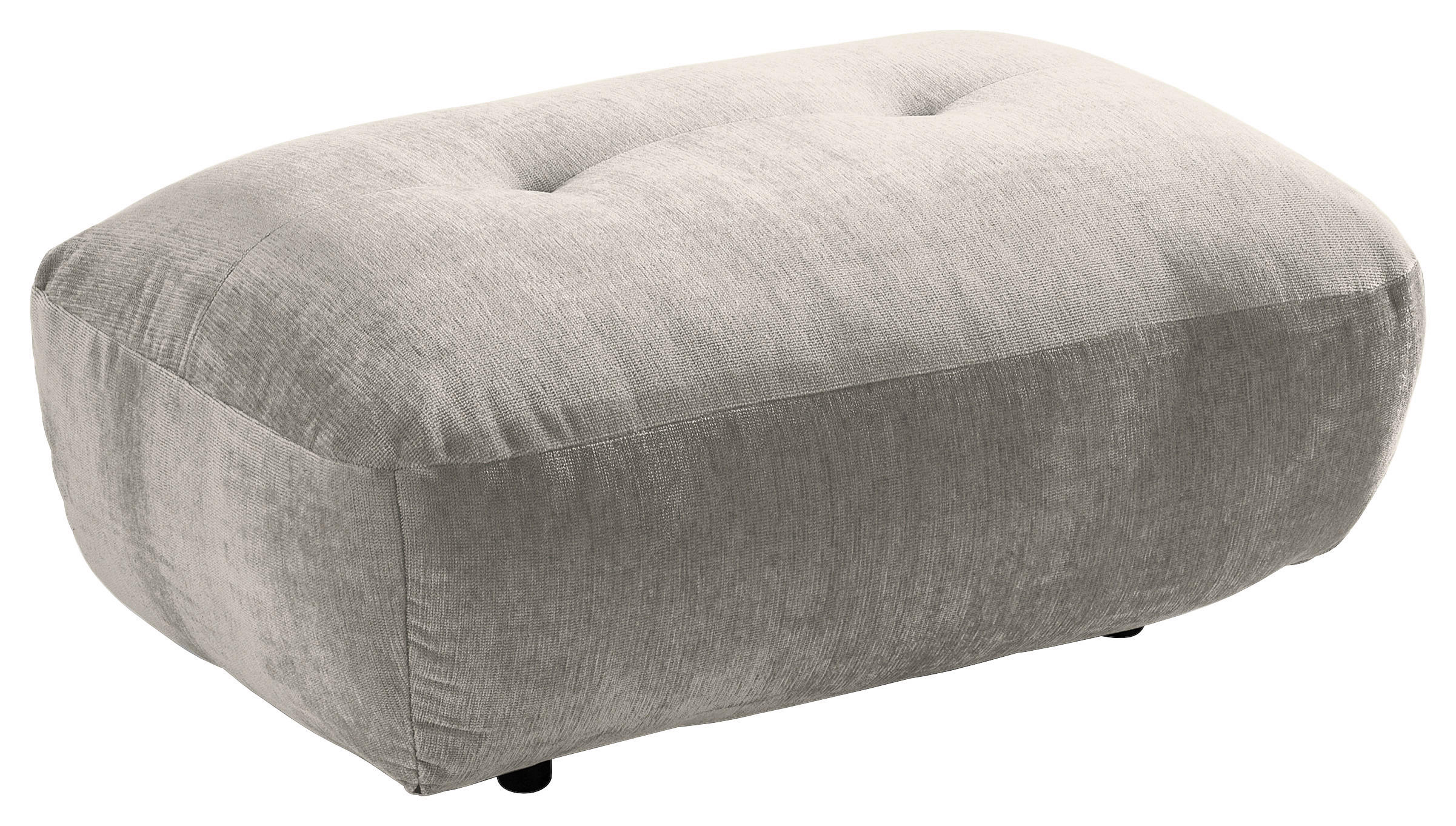 HOCKER Textil Silberfarben  - Silberfarben/Schwarz, Modern, Kunststoff/Textil (112/46/65cm) - Trendmanufaktur