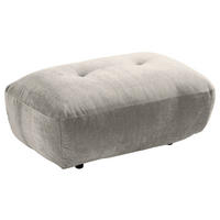 HOCKER BE FLUFFY Chenille Silberfarben  - Silberfarben/Schwarz, MODERN, Kunststoff/Textil (112/46/65cm) - Trendmanufaktur