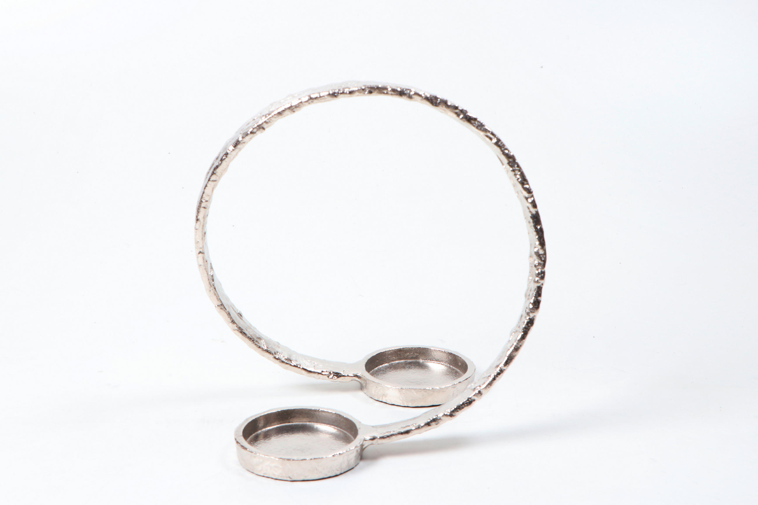 GYERTYATARTÓ - nikkel, Design, fém (26/20,5/26,5cm) - Ambia Home