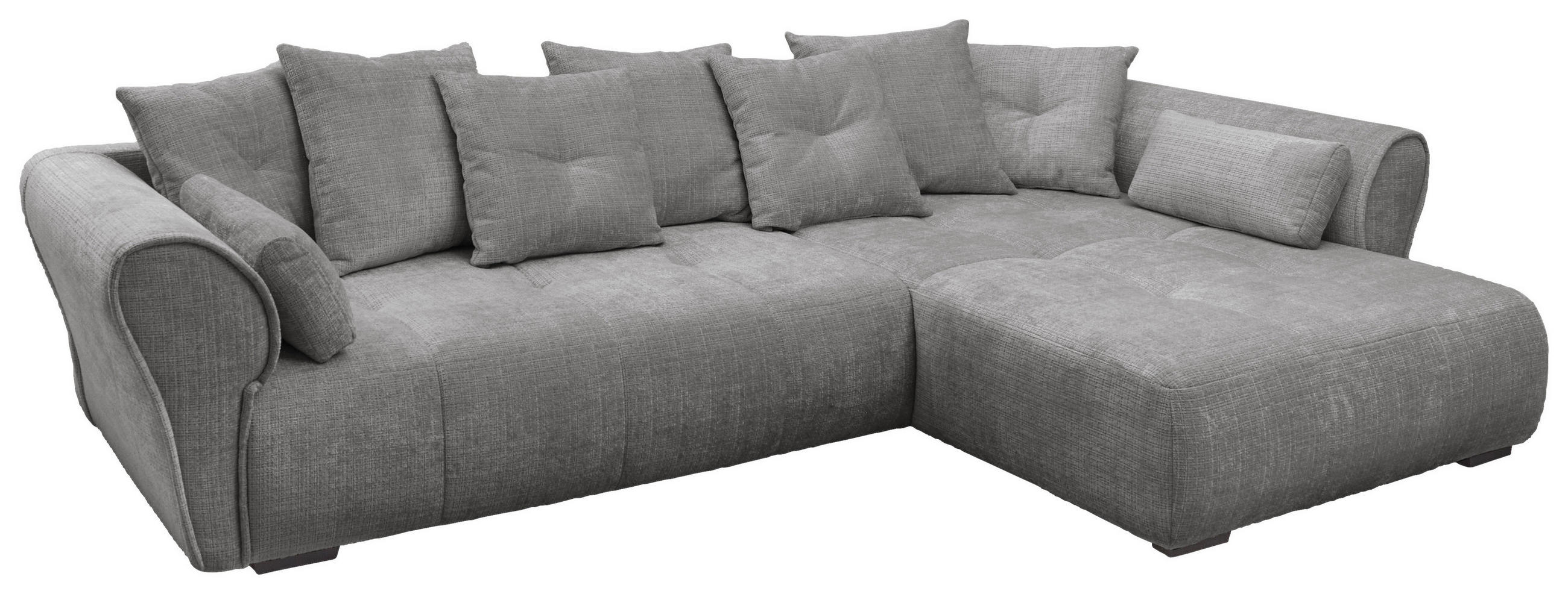 ECKSOFA in Chenille Grau  330/197 cm  - Schwarz/Grau, KONVENTIONELL, Kunststoff/Textil (330/197cm) - MID.YOU