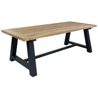 GARTENTISCH 240/100/76 cm Holz, Metall rechteckig  - Anthrazit/Teakfarben, Design, Holz/Metall (240/100/76cm) - Amatio