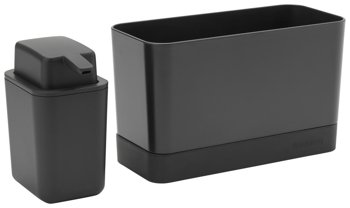 Diskbänksorganiserare Set - mörkgrå, Design, plast (9,1/19,6/12cm) - Brabantia