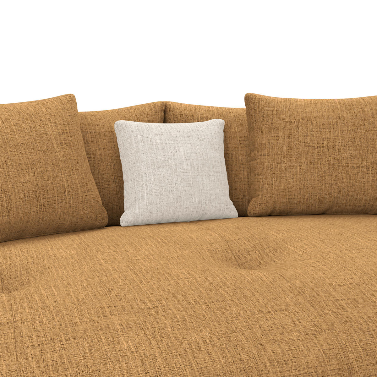 MEGASOFA Chenille Senfgelb  - Senfgelb/Schwarz, Trend, Kunststoff/Textil (238/80/140cm) - MID.YOU