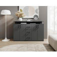 SIDEBOARD  in 139/90/34 cm  - Anthrazit/Schwarz, KONVENTIONELL, Holzwerkstoff/Kunststoff (139/90/34cm) - Carryhome