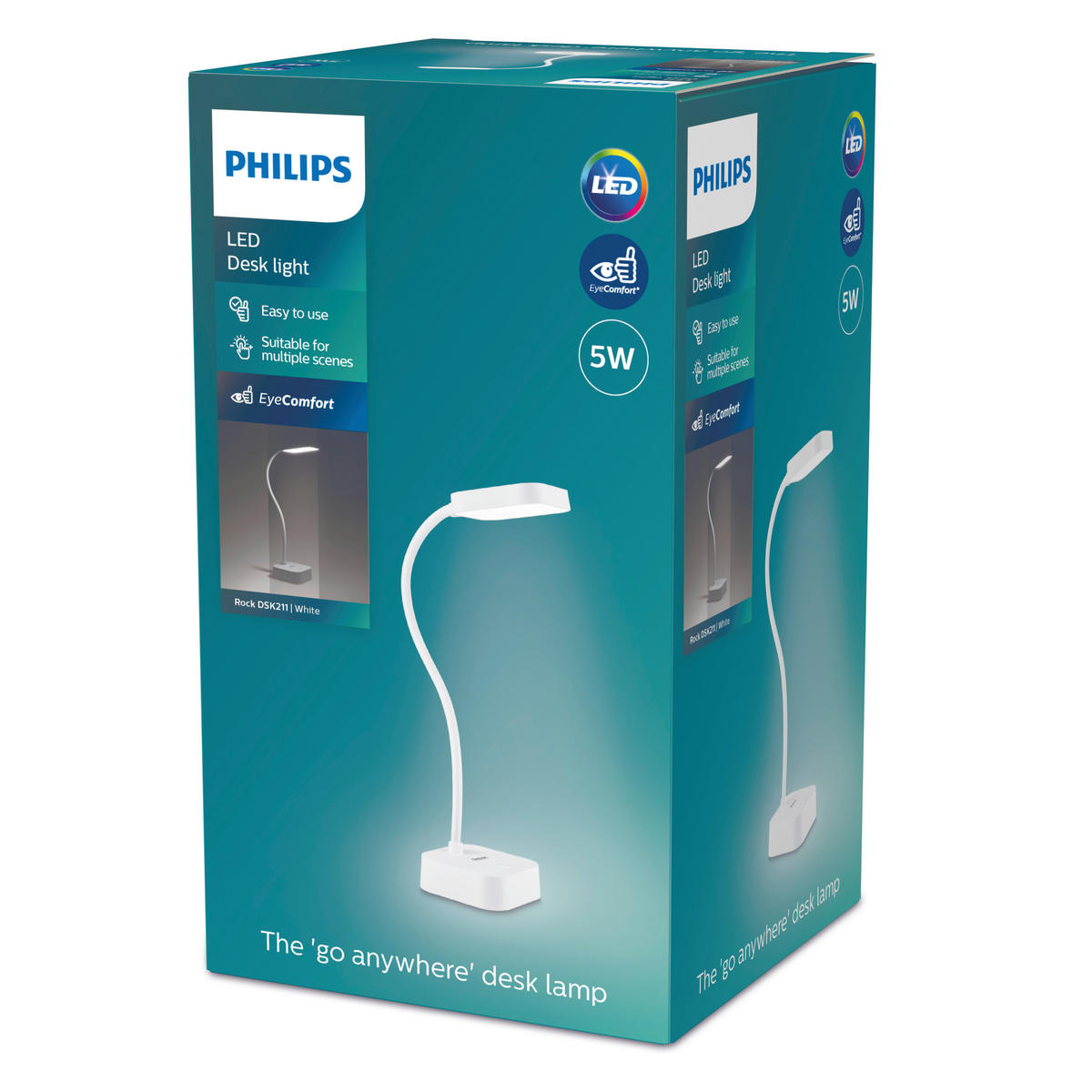 SCHREIBTISCHLEUCHTE 8,5/17,6/28,4 cm   - Weiß, Design, Metall (8,5/17,6/28,4cm) - Philips