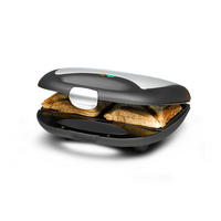 SANDWICHTOASTER  - Schwarzchrom, Basics, Kunststoff/Metall (25.5/9/24cm) - Rommelsbacher