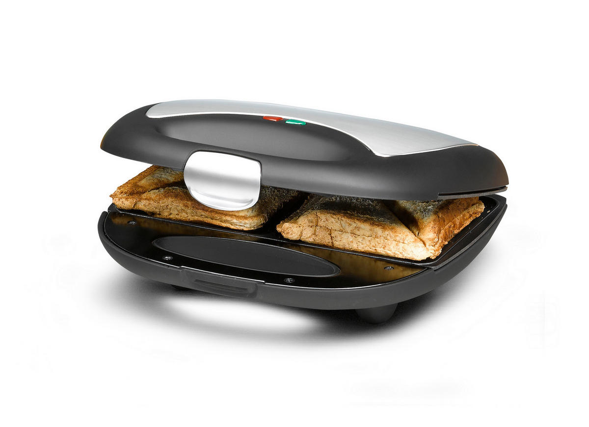 SANDWICHTOASTER  - Schwarzchrom, Basics, Kunststoff/Metall (25.5/9/24cm) - Rommelsbacher