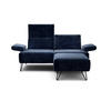 2-SITZER-SOFA in Samt Dunkelblau  - Schwarz/Dunkelblau, Design, Textil/Metall (164-194/85/86-94cm) - SENSOO
