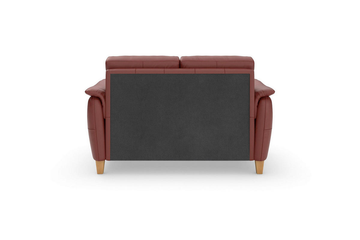2-SITZER-SOFA PALMERA E Rotbraun Echtleder  - Rotbraun/Eichefarben, Basics, Leder/Holz (149/89/89cm) - Sit & More