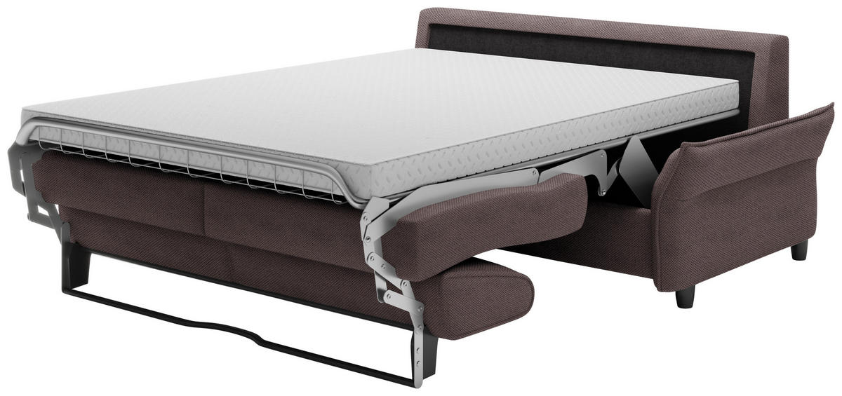 SCHLAFSOFA in Textil Taupe  - Taupe/Schwarz, Konventionell, Kunststoff/Textil (198/82/106cm) - Ti'me