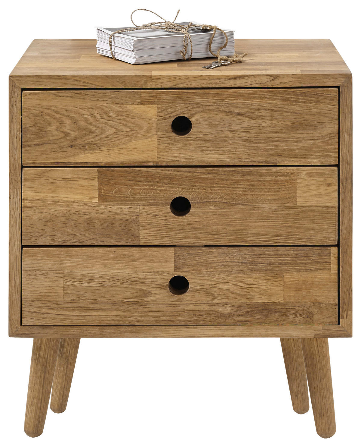 NACHTSCHRANK 42/45/35 cm Eiche massiv  - Eichefarben, Natur, Holz (42/45/35cm)