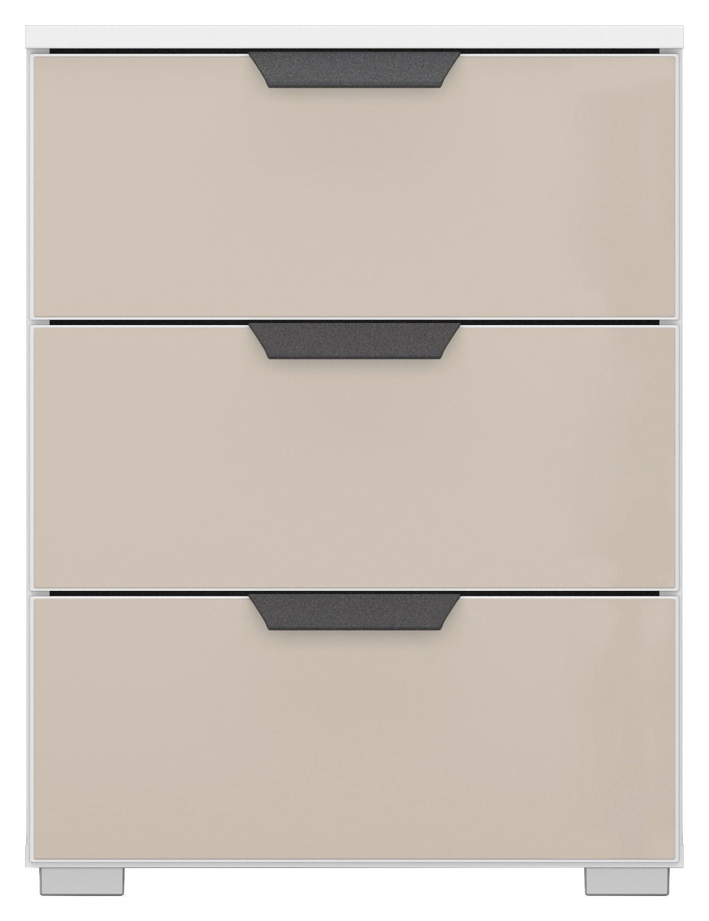 NACHTSCHRANK 47/62/42 cm  - Champagner/Alufarben, MODERN, Glas/Holzwerkstoff (47/62/42cm) - Rauch Möbel