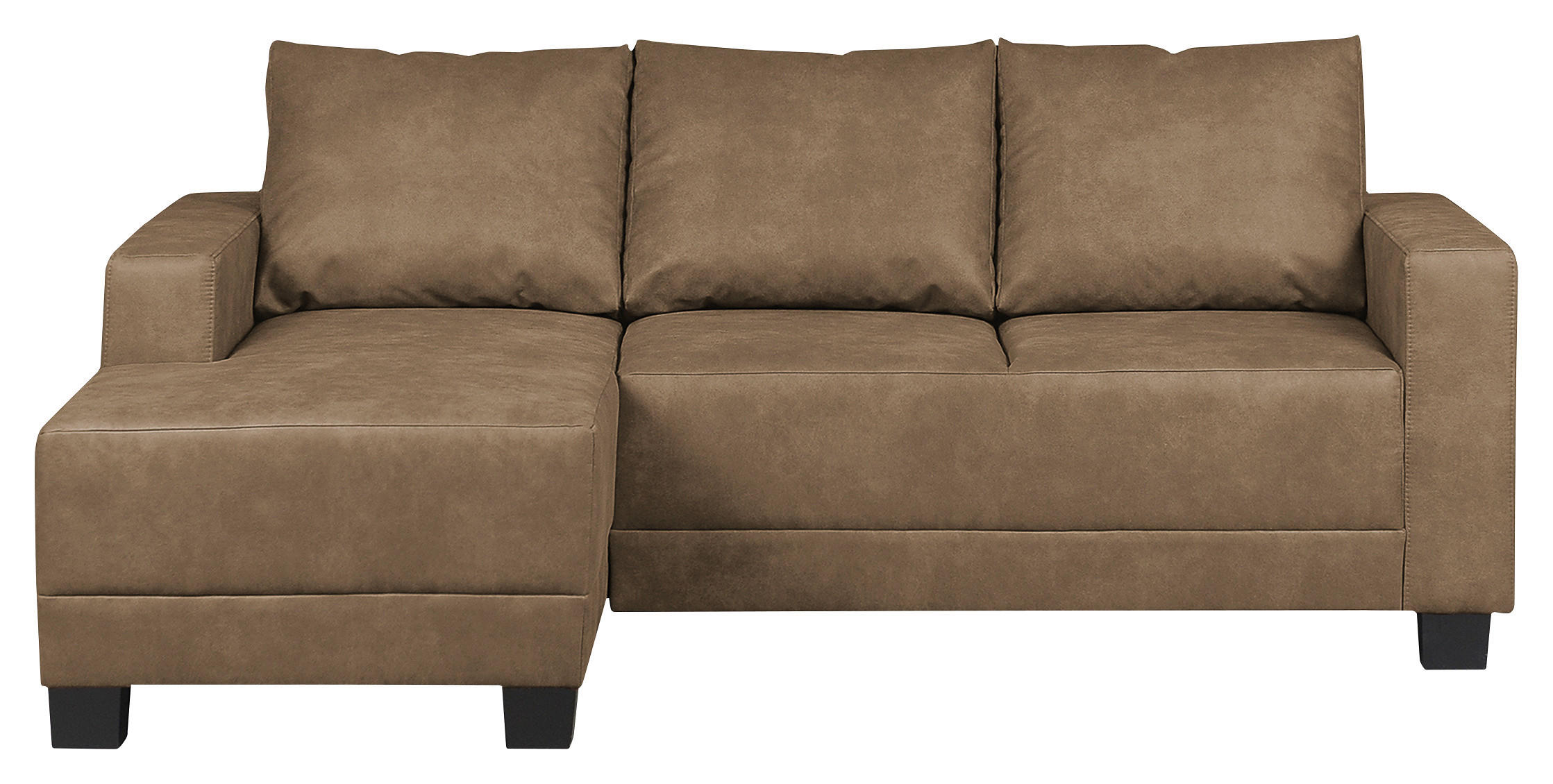 ECKSOFA Schlammfarben Mikrofaser  - Schlammfarben/Braun, Design, Holz/Textil (144/200cm) - MID.YOU