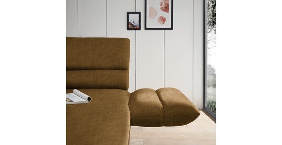 ECKSOFA  in Flachgewebe Goldfarben  279-327/176-217 cm  - Goldfarben/Schwarz, Design, Textil/Metall (279-327/176-217cm) - Dieter Knoll