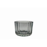 NÁDOBKA NA ČAJOVOU SVÍČKU sklo - šedá, Basics, sklo (5,6/3,8cm)