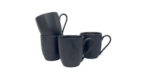 KAFFEEBECHERSET Mika black 4-teilig  - Schwarz, Trend, Keramik - Novel