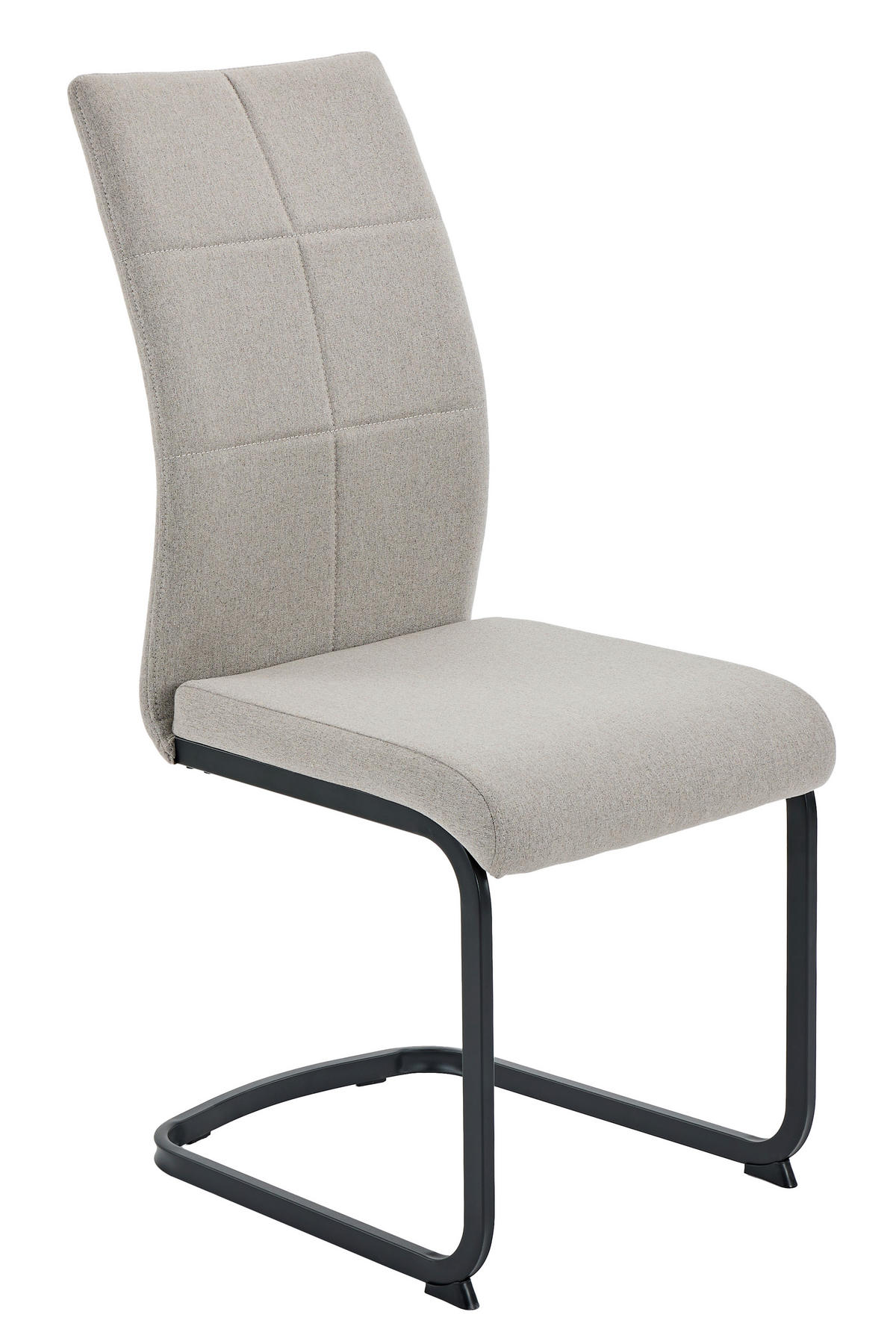 SCHWINGSTUHL-SET 4 Stück  in Stahl Webstoff  - Schlammfarben/Schwarz, MODERN, Textil/Metall (43/98/60cm) - MID.YOU