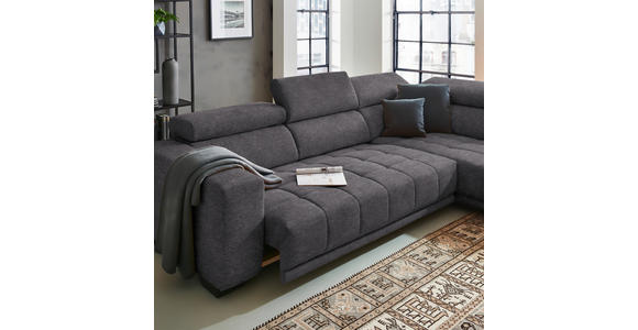 ECKSOFA  in Mikrofaser Grau  301/207 cm  - Schwarz/Grau, Design, Textil/Metall (301/207cm) - Xora
