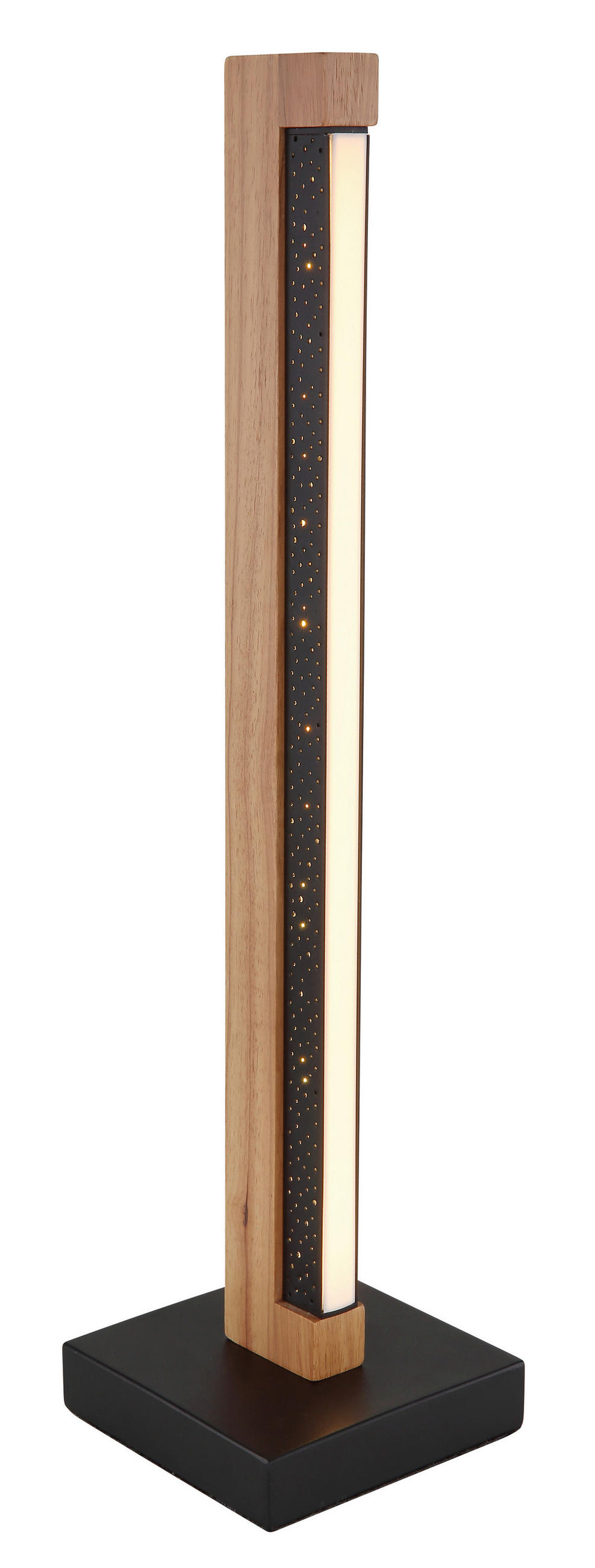 LED-BORDSLAMPA - vit/svart, Natur, metall/trä (12/12/48cm) - Globo