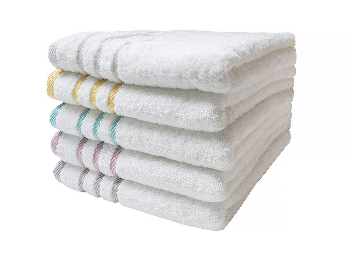 RUČNÍK, 50/90 cm, žlutá, bílá - bílá/žlutá, Konvenční, textil (50/90cm) - Esposa