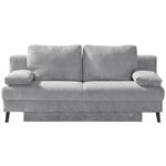 SCHLAFSOFA  in Cord Hellgrau  - Hellgrau/Schwarz, MODERN, Textil/Metall (194/91/90cm) - Novel
