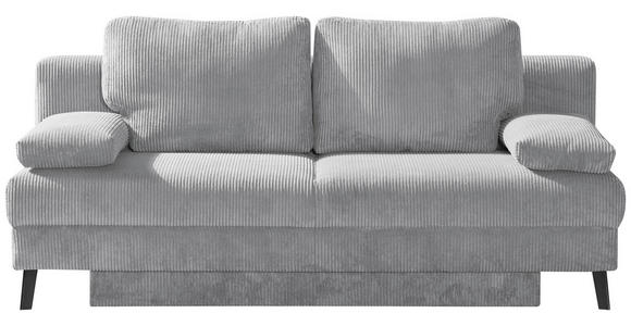 SCHLAFSOFA  in Cord Hellgrau  - Hellgrau/Schwarz, MODERN, Textil/Metall (194/91/90cm) - Novel
