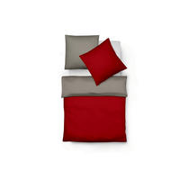 WENDEBETTWÄSCHE Lech Flanell 155/200 cm  - Anthrazit/Rot, Design, Textil (155/200cm) - Fleuresse