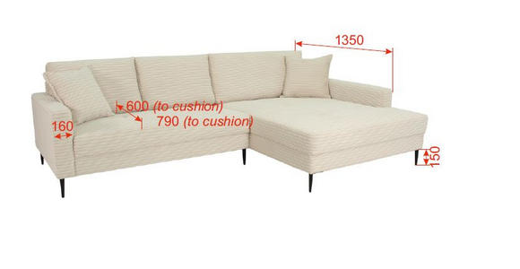 ECKSOFA Dunkelgrün Cord - Dunkelgrün/Schwarz, KONVENTIONELL, Textil/Metall (276/173cm) - Carryhome