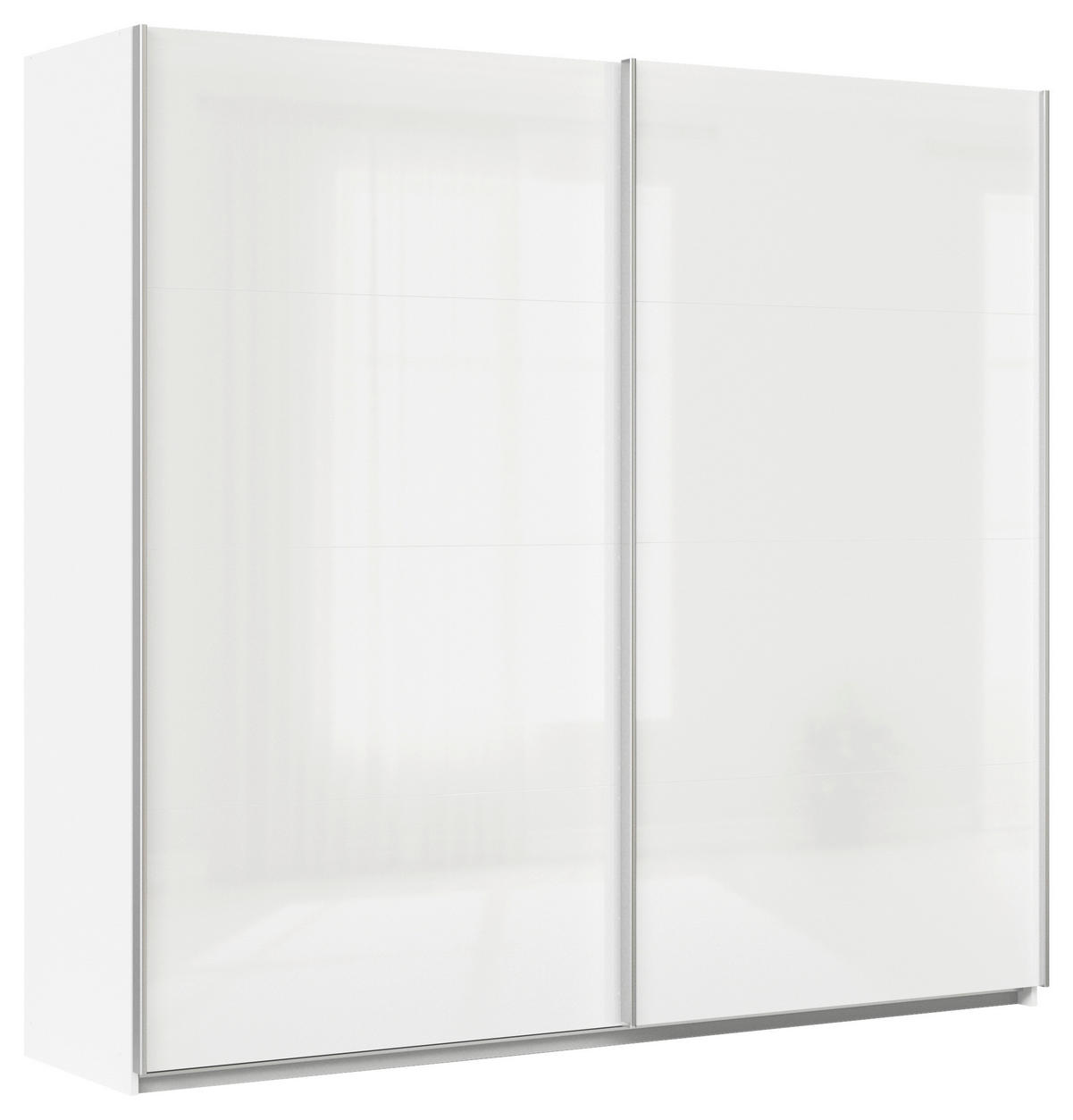 SCHWEBETÜRENSCHRANK  in Weiß  - Alufarben/Weiß, KONVENTIONELL, Holzwerkstoff/Metall (225/210/62cm) - Xora