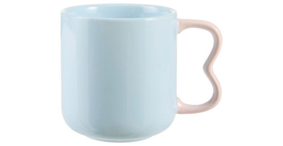 KAFFEEBECHER 420 ml - Blau/Rosa, Design, Keramik (9cm) - Novel