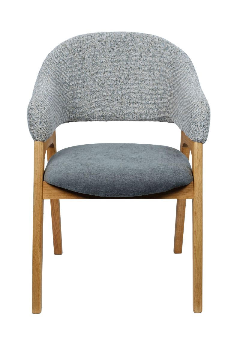 STOLICA SA RUKONASLONOM  siva       - siva/boja hrasta, Konvencionalno, drvo/tekstil (60/82/59cm) - Linea Natura