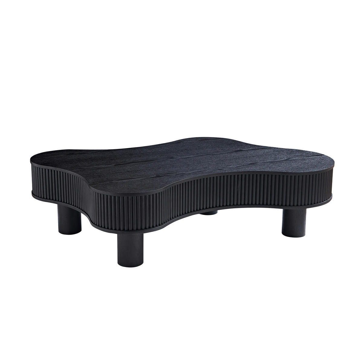 COUCHTISCH furniert 116/77/32 cm Freiform Schwarz  - Schwarz, MODERN, Holzwerkstoff (116/77/32cm) - Livetastic