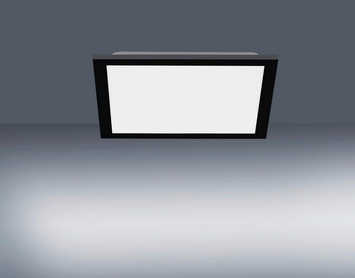 LED-DECKENLEUCHTE 29,5/29,5/6 cm   - Schwarz, Basics, Kunststoff/Metall (29,5/29,5/6cm)
