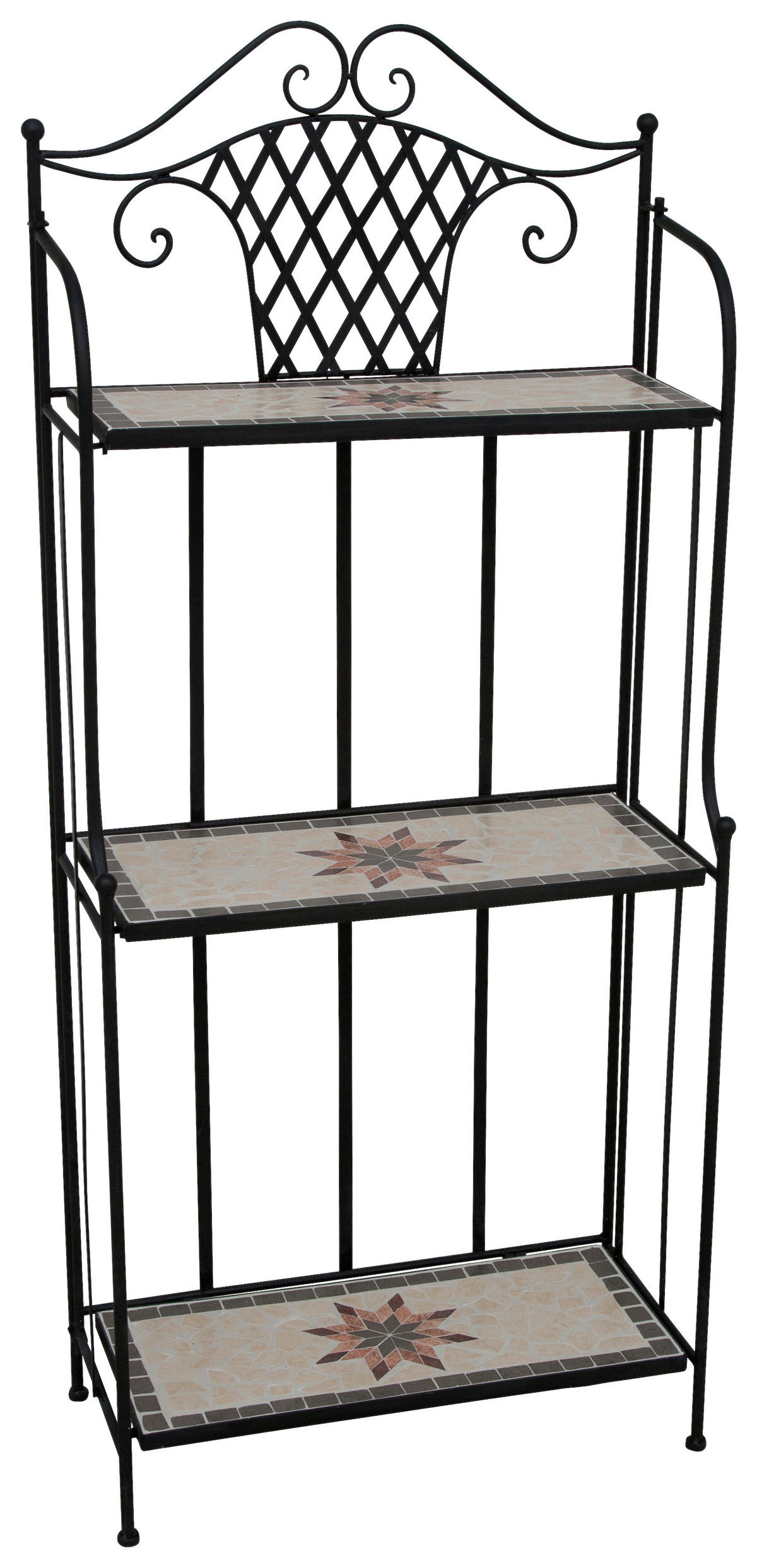 GARTENREGAL - Multicolor/Schwarz, MODERN, Keramik/Metall (62/142/29cm) - Siena Garden