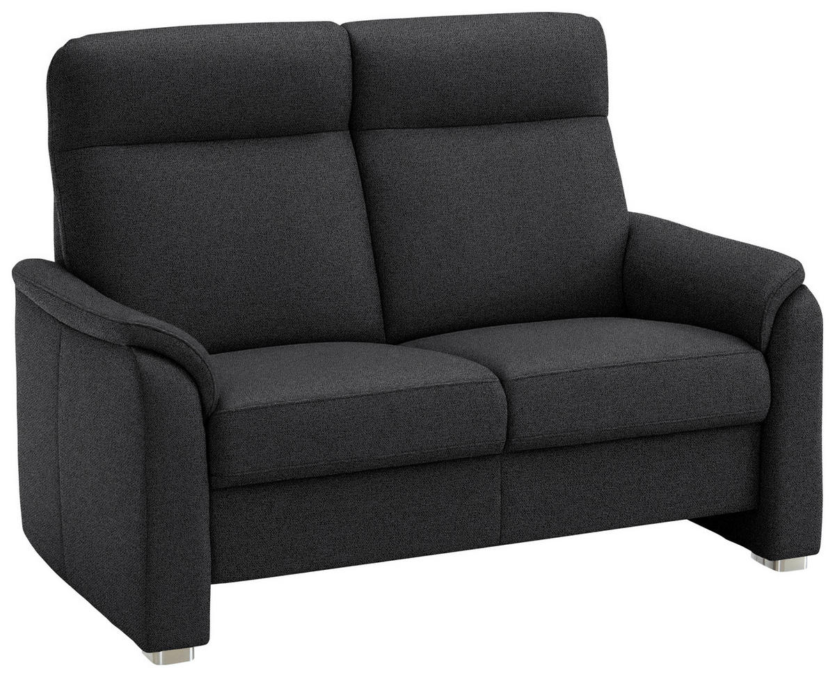 2-SITZER-SOFA Flachgewebe Schwarz  - Alufarben/Schwarz, Konventionell, Textil/Metall (156/107/95cm) - Beldomo Comfort