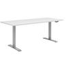 SCHREIBTISCH höhenverstellbar, in verschiedenen Holz-Dekoren erhältlich  - Silberfarben/Weiß, KONVENTIONELL, Holzwerkstoff/Metall (175/80/72cm) - Voleo