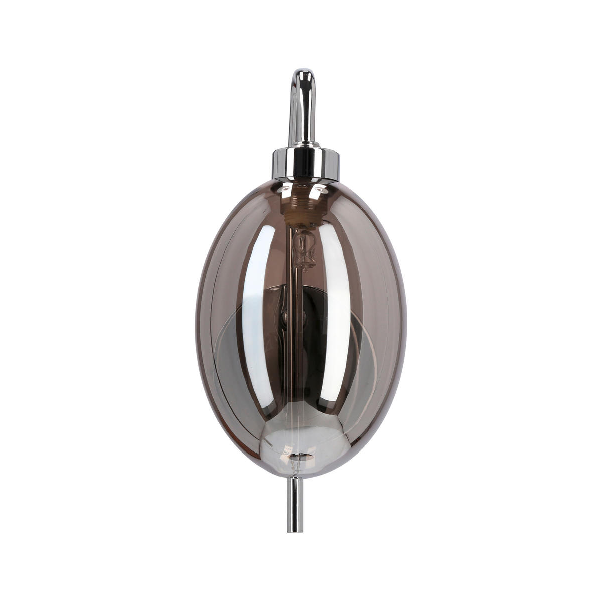 WANDLEUCHTE Lukka 17/10/25 cm   - Chromfarben/Edelstahlfarben, Design, Glas/Metall (17/10/25cm)