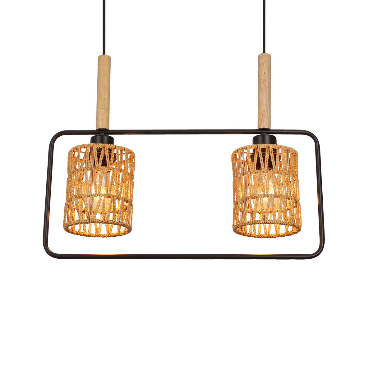 PENDELLAMPA Crown 50 cm  - beige/svart, Natur, metall/textil (50cm)