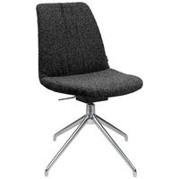 STUHL  in Aluminium Flachgewebe  - Anthrazit/Alufarben, Design, Textil/Metall (46/81,5-84,5/55cm) - Johann Jakob