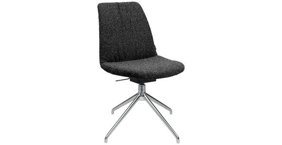 STUHL in Aluminium Flachgewebe Metall, Textil - Anthrazit/Alufarben, Design, Textil/Metall (46/81,5-84,5/55cm) - Johann Jakob