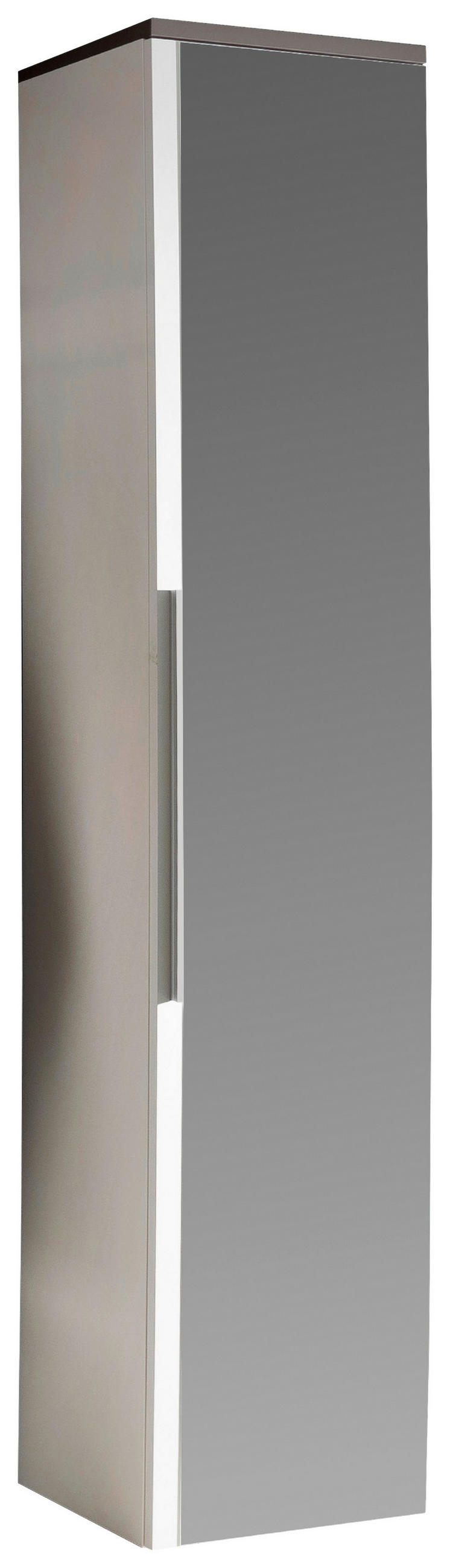 HOCHSCHRANK - Silberfarben/Schwarz, Design, Holzwerkstoff/Kunststoff (50/233/35cm) - Cassando