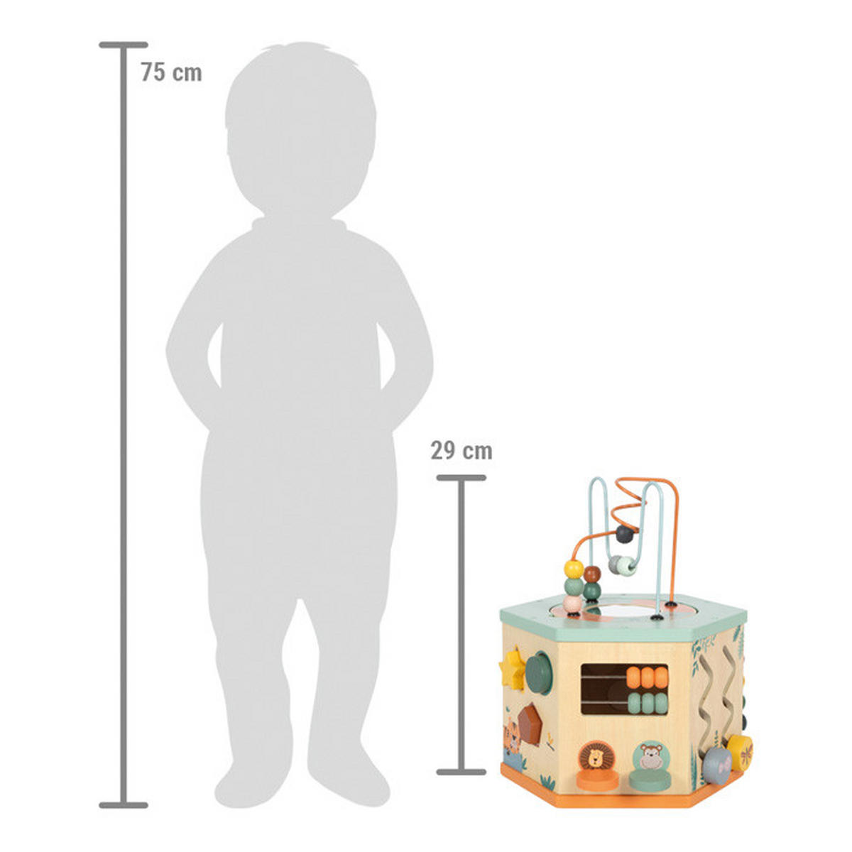 MOTORIKSPIEL Safari  - Multicolor, Basics, Holz/Kunststoff (25/29/22cm) - small foot