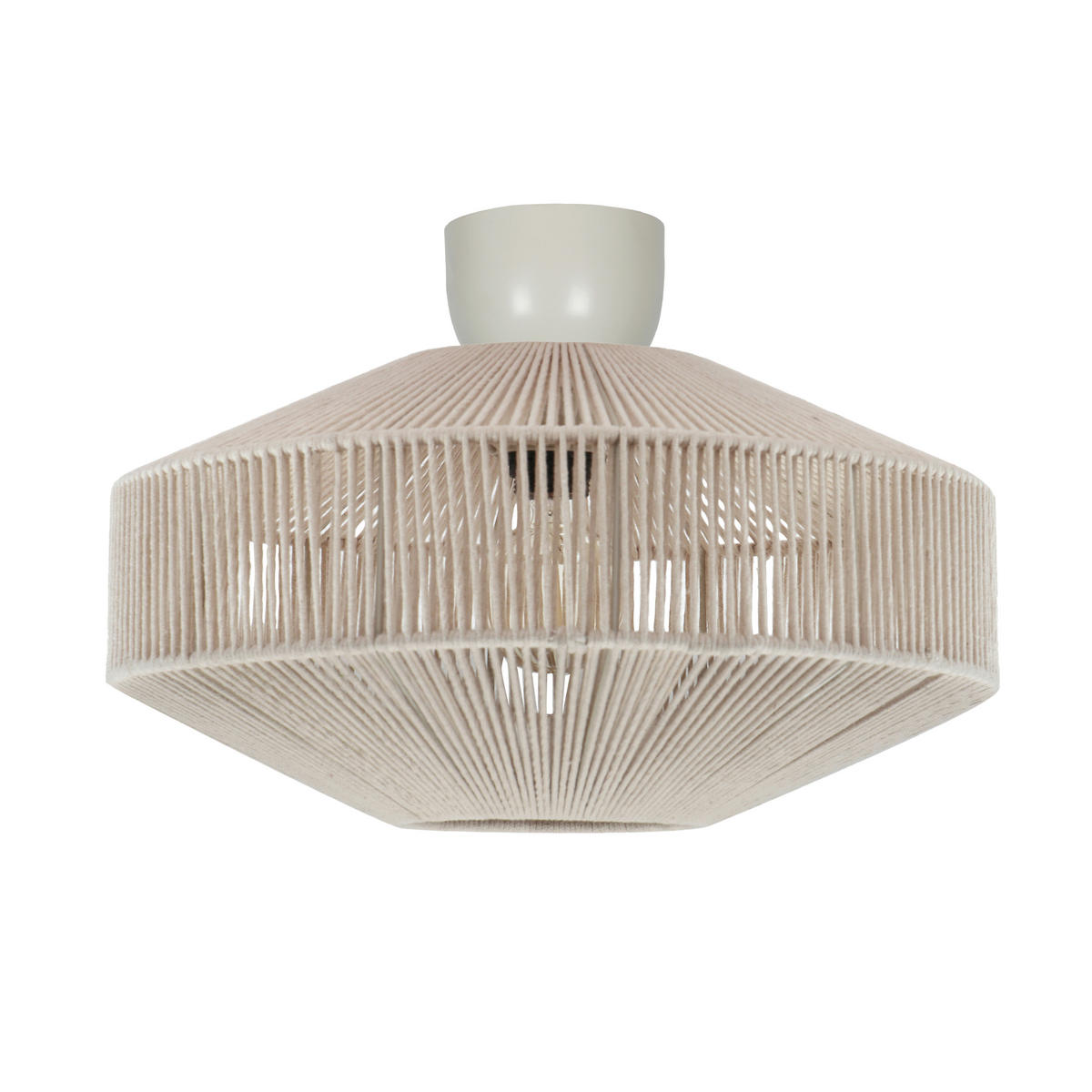 DECKENLEUCHTE  46/31 cm    - Weiss/Beige, Natur, Textil/Metall (46/31cm) - Trio Leuchten