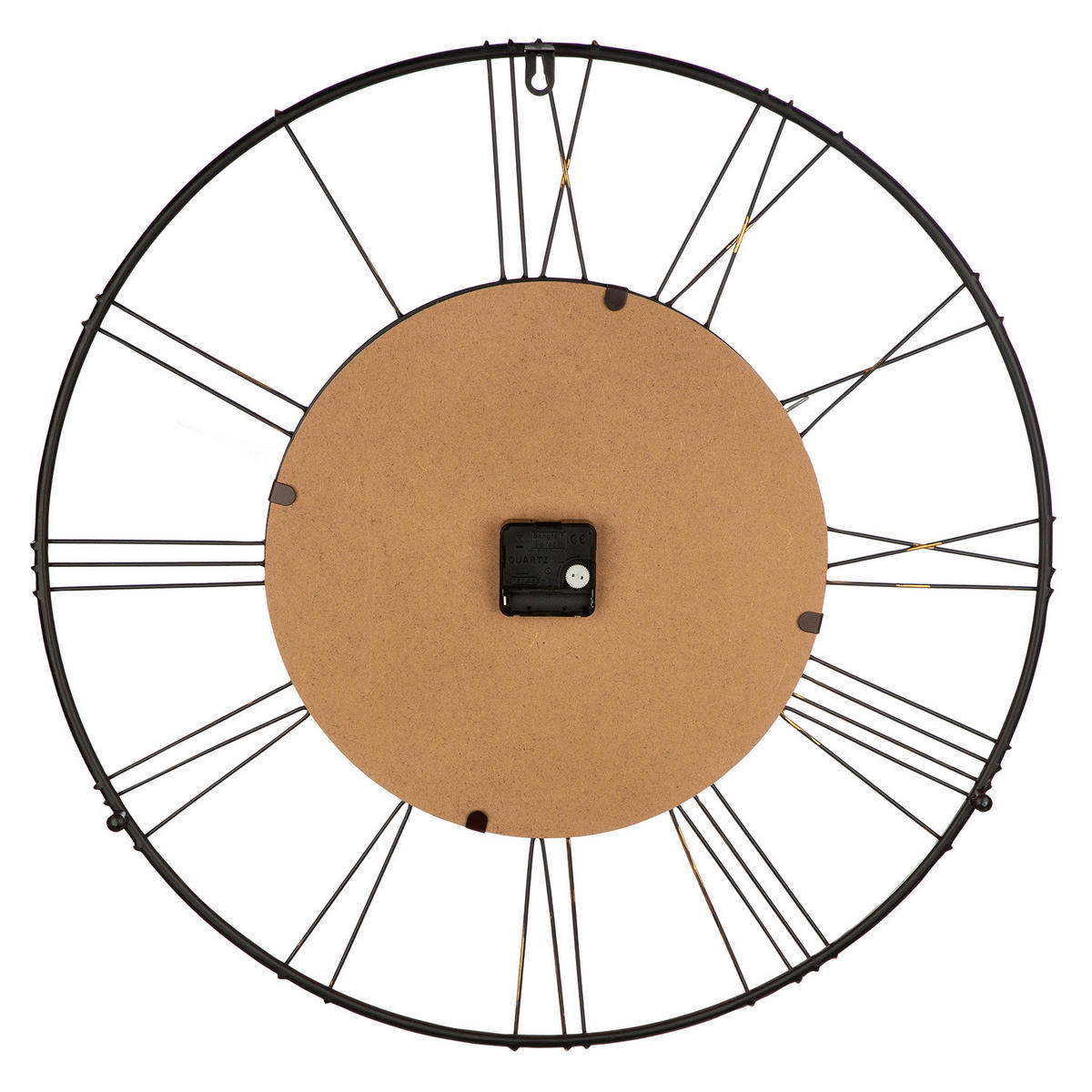 WANDUHR MESA Schwarz, Cognac  - Cognac/Schwarz, Basics, Holzwerkstoff/Metall (60/3cm)