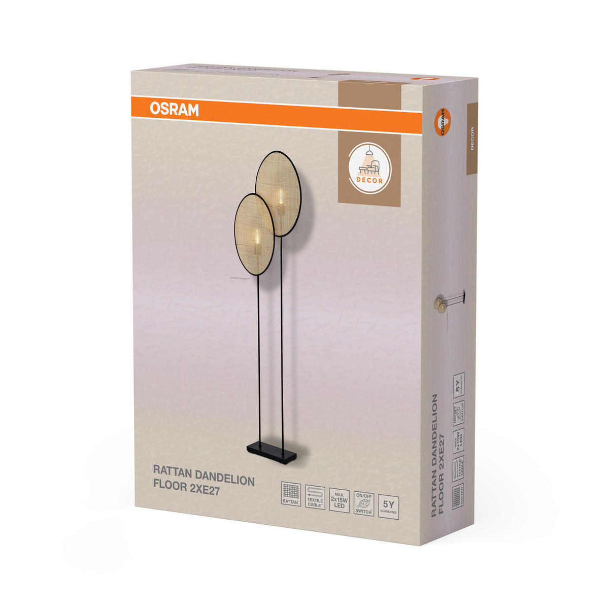 STEHLEUCHTE 52/15/170 cm   - Beige, Basics, Holz/Metall (52/15/170cm) - Osram