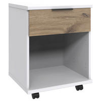 ROLLCONTAINER 52/40/38 cm  - Weiss/Eichefarben, Design, Holzwerkstoff/Kunststoff (52/40/38cm) - Boxxx