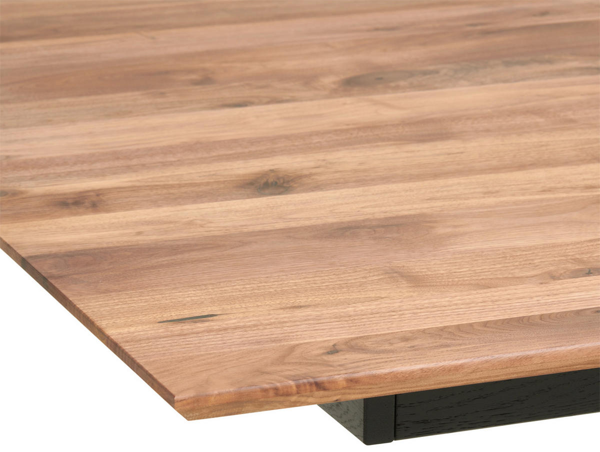 ESSTISCH in Holz, Metall 200-285/100/75 cm  - Nussbaumfarben/Schwarz, Natur, Holz/Metall (200-285/100/75cm) - Linea Natura