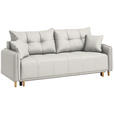 SCHLAFSOFA  in Chenille Creme  - Buchefarben/Creme, Design, Holz/Textil (217/97/101cm) - Carryhome