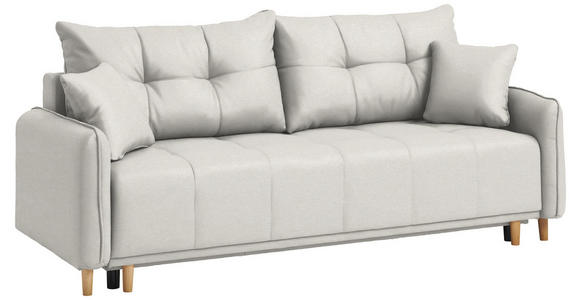 SCHLAFSOFA  in Chenille Creme  - Buchefarben/Creme, Design, Holz/Textil (217/97/101cm) - Carryhome